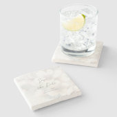 Cherry Blossom Wedding Save the Date Steinuntersetzer (Seitenansicht)