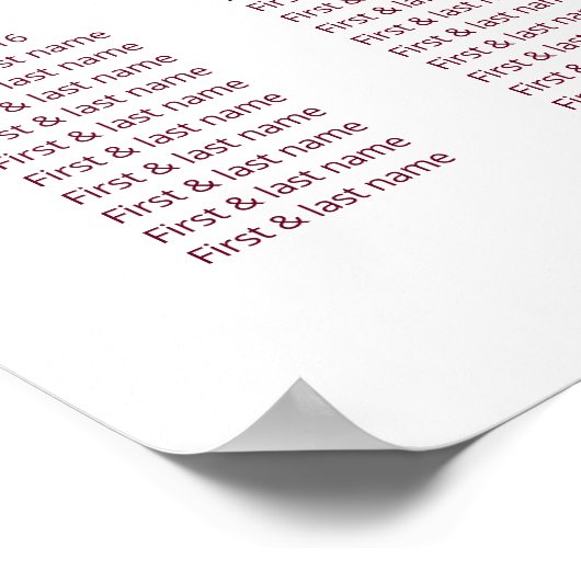 Cherry Blossom Wedding Seating Chart Poster (Ecke)