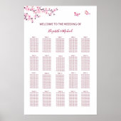 Cherry Blossom Wedding Seating Chart Poster (Vorne)