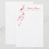 Cherry Blossom Wedding Stationery Briefpapier (Vorne/Hinten)