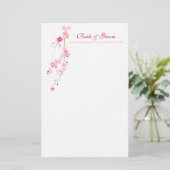 Cherry Blossom Wedding Stationery Briefpapier (Stehend Vorderseite)