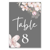 Cherry Blossom Wedding Table Card Tischnummer (Vorderseite)