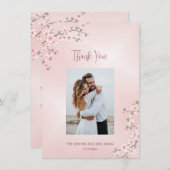 Cherry Blossom Wedding Thank You Dankeskarte (Vorne/Hinten)