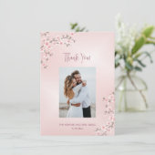 Cherry Blossom Wedding Thank You Dankeskarte (Stehend Vorderseite)