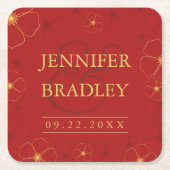 Cherry Blossom Wedding Untersetzer | Benutzerdefin (Vorderseite)