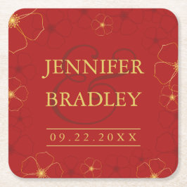 Cherry Blossom Wedding Untersetzer | Benutzerdefin