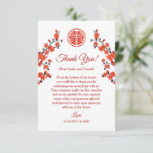 Cherry Blossom Wedding Vielen Dank Dankeskarte (Stehend Vorderseite)