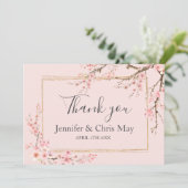 Cherry Blossom Wedding Vielen Dank Dankeskarte (Stehend Vorderseite)