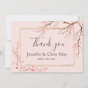 Cherry Blossom Wedding Vielen Dank Dankeskarte