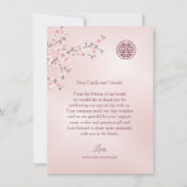 Cherry Blossom Wedding Vielen Dank Dankeskarte (Rückseite)