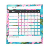 Cherry Blossom Weekly Habit Tracker Notepad Notizblock (Vorderseite)