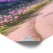 Cherry Blossom Weg zum traditionellen Gasthaus Poster (Ecke)