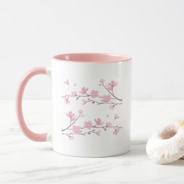 Cherry Blossom - Weißer Hintergrund Tasse