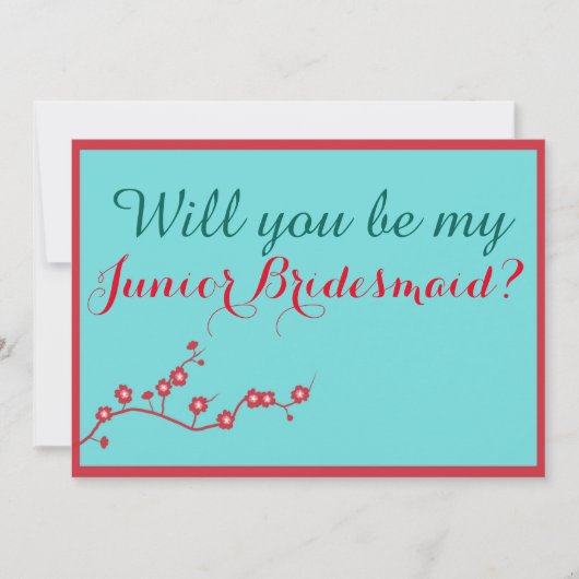 Cherry Blossom werden Sie meine Junior-Bridesmaid  Einladung (Vorderseite)