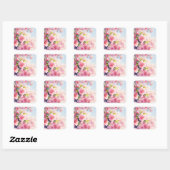 Cherry Blossom Whispers of Spring Quadratischer Aufkleber (Blatt)