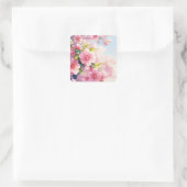 Cherry Blossom Whispers of Spring Quadratischer Aufkleber (Tasche)