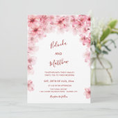  Cherry Blossom White Arched Casual Wedding Einladung (Stehend Vorderseite)
