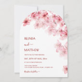  Cherry Blossom White Arched Wedding Einladung (Vorderseite)