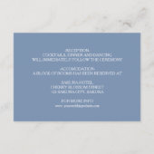 Cherry Blossom White Dusty Blue Wedding Details Begleitkarte (Rückseite)