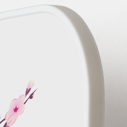 Cherry Blossom White Monogram Pickleball Schläger (Linke Seite)