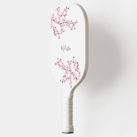 Cherry Blossom White Monogram Pickleball Schläger (Links)
