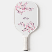 Cherry Blossom White Monogram Pickleball Schläger (Rückseite)