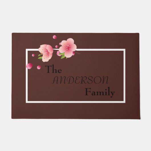 Cherry Blossom Willkommen auf unserer Zuhause Fußmatte (Vorderseite)