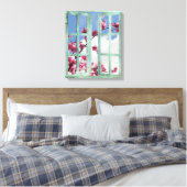 Cherry Blossom Window Scene Leinwanddruck (Insitu (Schlafzimmer))