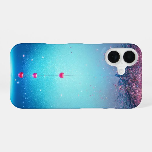 Cherry Blossom Wish Heart Drop Phone Case iPhone 16 Hülle (Rückseite (Horizontal))