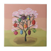 Cherry Blossom with orient paper lanterns Fliese (Vorderseite)
