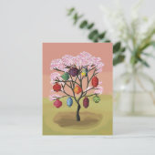 Cherry Blossom with orient paper lanterns Postkarte (Stehend Vorderseite)
