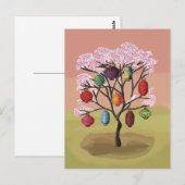 Cherry Blossom with orient paper lanterns Postkarte (Vorne/Hinten)