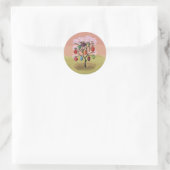 Cherry Blossom with orient paper lanterns Runder Aufkleber (Tasche)