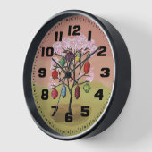 Cherry Blossom with orient paper lanterns Uhr (Winkel)