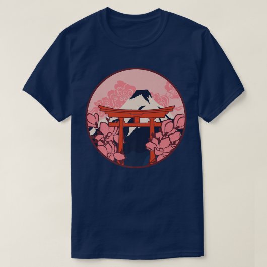 Cherry Blossom Woodblock Japanisch Kunst Japan T-Shirt (Design vorne)