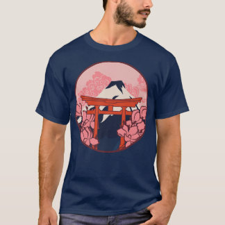 Cherry Blossom Woodblock Japanisch Kunst Japan T-Shirt