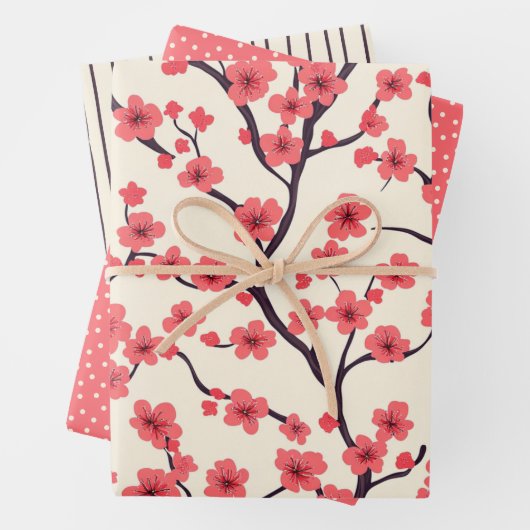 Cherry Blossom Wrapping Paper (Set 3) Geschenkpapier Set (Beispiel)
