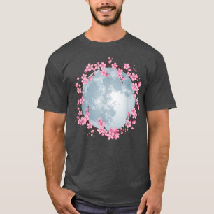 Cherry Blossom Wreath Full Moon Sakura Japanisch A T-Shirt