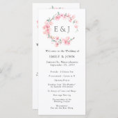 Cherry Blossom Wreath Monogram Wedding Programm (Vorne/Hinten)