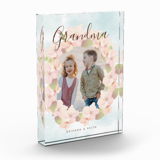 Cherry Blossom Wreath Oma Pink Fotoblock (Links)