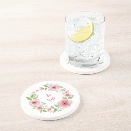 Cherry Blossom Wreath Scriptural Getränkeuntersetzer (Seite)