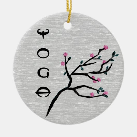 Cherry Blossom - Yoga-Dekoration Keramik Ornament (Vorne)