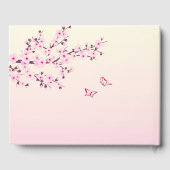 Cherry Blossom Zwei Schmetterlinge | Rosa Gästebuch (Rückseite)