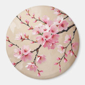 Cherry Blossom Zweigstellen - Elegante Rosa Sakura Magnet (Vorne)