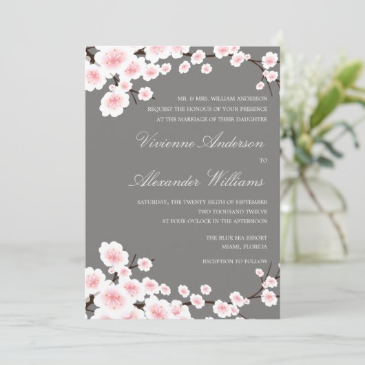 CHERRY BLOSSOME| WEDERINVITATION EINLADUNG (Stehend Vorderseite)