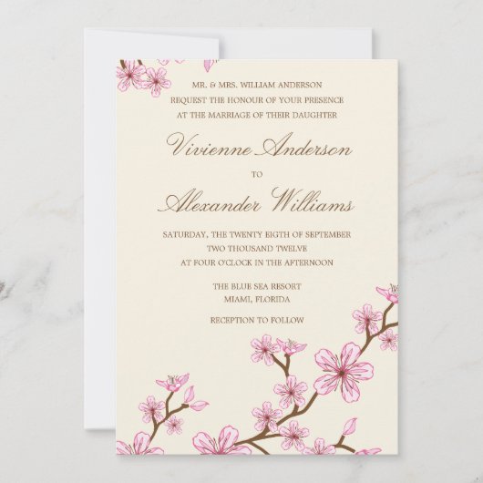 CHERRY BLOSSOME| WEDERINVITATION EINLADUNG (Vorderseite)