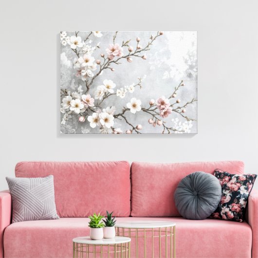 Cherry Blossoms Abstrakt Leinwanddruck (Insitu (Wohnzimmer))