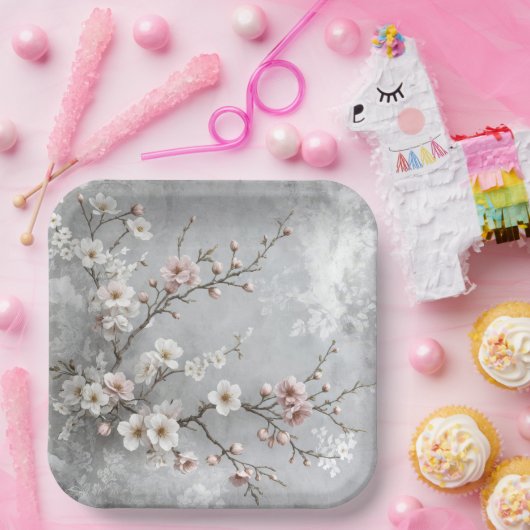Cherry Blossoms Abstrakt Pappteller (Party)
