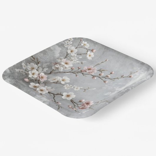 Cherry Blossoms Abstrakt Pappteller (Gewinkelt)