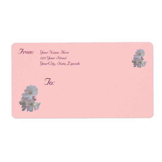 Cherry Blossoms-Adressetikett (Vorne)
